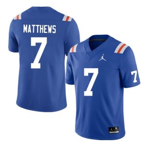 Men's Florida Gators #7 Luke Matthews NCAA Nike Blue Throwback Authentic Stitched College Football Jersey YWJ2762LM